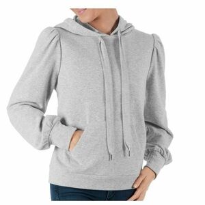 Members Mark Puff Sleeve Pullover Hoodie Sweatshirt Grey Small